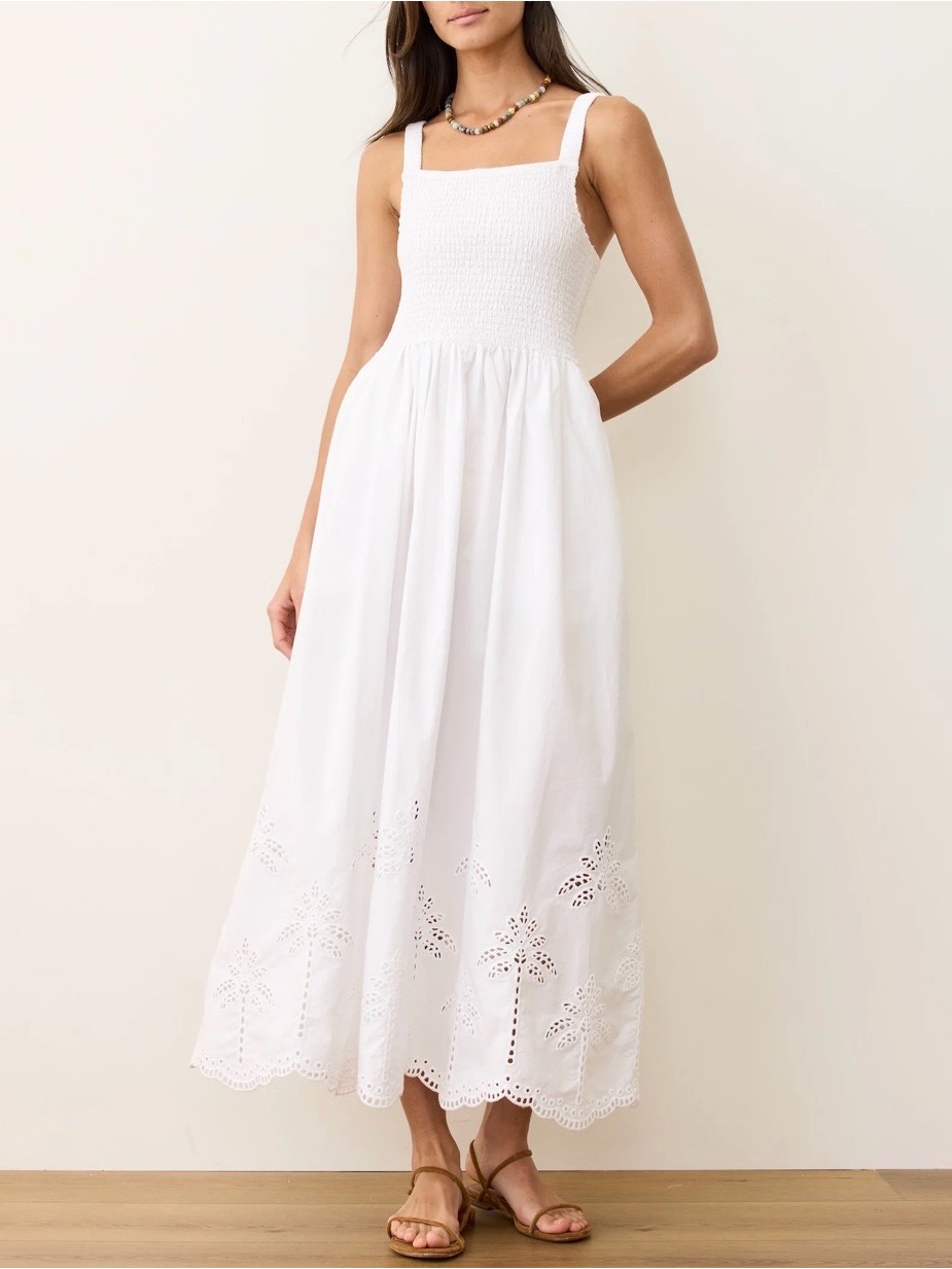 Marine Layer White Eyelet Maxi Dress